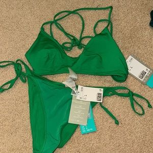 H&M bikini green NWT set size 6 eur 38